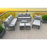 Aluminium 10-Seater Modern Outdoor Sofa Set with Coffee Table