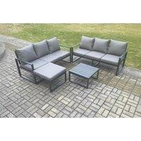 Modern Outdoor Aluminium Sofa Set with Coffee Table & Footstool