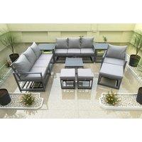 Modern 10-Seater Aluminum Garden Sofa Set