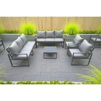 Aluminium Outdoor Sofa Set with Square Coffee Table & 2 Chairs