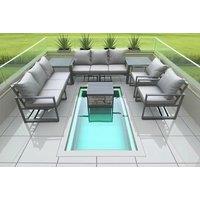Modern Aluminium Garden Sofa Set - Weather-Resistant, 4-Seater Lounge with Coffee Table