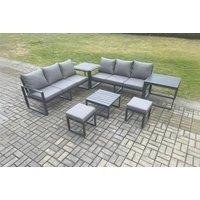 Aluminium Outdoor Sofa Set with Coffee Table & Footstools