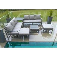 Weather-Resistant Aluminium Garden Sofa Set with Coffee & Side Tables