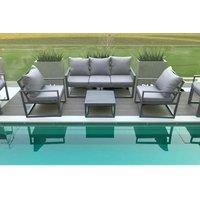Modern Aluminium Garden Set: Sofa, Table & Chairs
