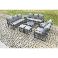 Aluminium Garden Sofa Set - Weatherproof 10-Seater with Coffee Table