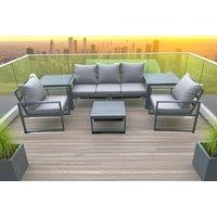 Aluminium Garden Lounge Set - Weather-Resistant, 6-Seater, Modern Style