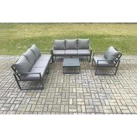 Aluminium Outdoor Sofa Set - Modern 7-Seater Garden Lounge with Coffee Table & Chair