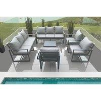 Modern Aluminium Outdoor Sofa Set with Coffee Table & Armchairs
