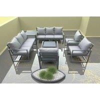 Aluminium Outdoor Sofa Set - Weather-Resistant Modern Garden Lounge with Coffee & Side Tables
