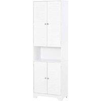 Stylish 6-Tier Mdf Freestanding Cabinet - Elegant White