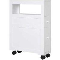 Chic & Compact Rolling Side Cabinet - White