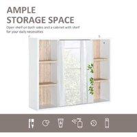Stylish Mirrored Wall Cabinet With Adjustable Shelves