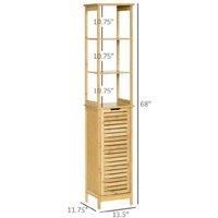Stylish Slim Freestanding Cabinet - Natural Elegance