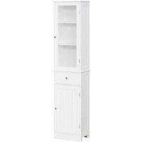 Elegant Tall Pantry Tower With Shelves - White