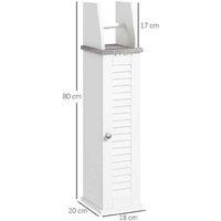 Sleek White Floor Cabinet With Cupboard