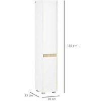 Sleek 5-Tier Tall Cabinet With Adjustable Shelves - White