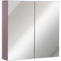 Elegant Wall-Mount Glass Mirror Cabinet In Walnut Finish