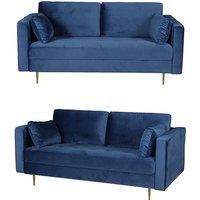 Avery Velvet Sofa Range - Modern 2-Seater, 3-Seater & 3+2 Set - Plush Velvet, Gold Legs