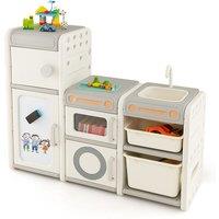 Kids Toy Storage Organiser With Magnetic Whiteboard Removable Sink & Faucet!