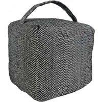 Chic Fabric Heavy Weighted Cube Door Stop - Heart Pattern or Plain