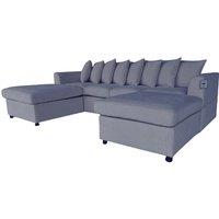 Finley Corduroy Fabric Corner Sofa Suite - 3 or 4 Seater with Footstool, Modern Lounge in Brown, Grey or Beige
