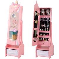 Kids' Jewellery Cabinet With Tilted Full-Length Mirror - Pink Or White