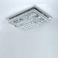 80Cm Wide Double Tier Crystal Led Ceiling Light 100W