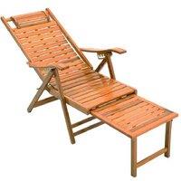 Bamboo Foldable Recliner Chair With Footrest