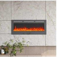 50 Inch Recessed Wall Mounted Electric Fireplace With Remote