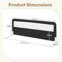 Foldable Baby Bed Rail Guard Washable Cover Safety Strap