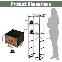Storage Cabinet With 3 Drawers And 3-Tier Tall Shelf