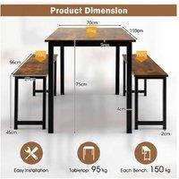 3 Pieces Space-Saving Dining Breakfast Table Set