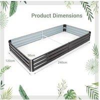 Large Metal Raised Garden Bed - Vegetable & Herb Planter, 240cm