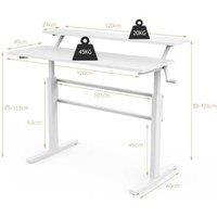 2-Tier Height Adjustable Standing Desk - Contemporary Space-Saving Home Office Table