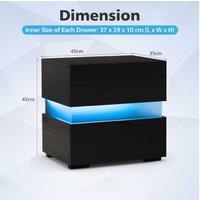 LED Bedside Table Nightstand with Storage Drawers - Modern Acrylic Accent Side Table for Living Room
