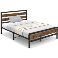 Double Size Rustic Bed Frame With Sturdy Base