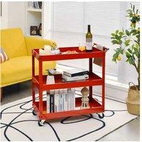3 Shelf Rolling Metal Utility Cart