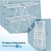 Foldable Clothes Drying Rack With 28 Hanging Rails