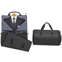 2-in-1 Waterproof Carry-On Garment Duffel Bag - 50L, Black, Cabin Approved, Durable 1200D PU