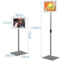 Adjustable Aluminum A4 Poster Stand - Modern Black Display for Living Room Decor