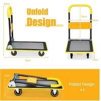 Heavy-Duty Folding Push Cart Dolly With 360-Degree Swivel Wheels