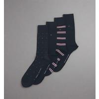 Tommy Hilfiger Men's Gift Box - 4 Pairs Socks, Navy Blue, UK 9-11, Premium Set