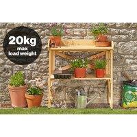 Garden Grow Wooden Two-Tier Potting Bench - Rustic Outdoor Workspace