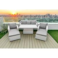 Modern Weather-Resistant Rattan 7-Seater Reclining Garden Lounge Set