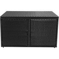 330L 2-Tier Outdoor PE Wicker Storage Box - Weatherproof & Versatile