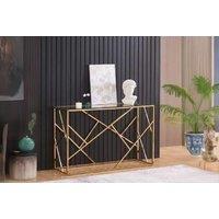 Contemporary Glass & Metal Console Table - Tempered Glass, Slim Hallway Or Living Room Display