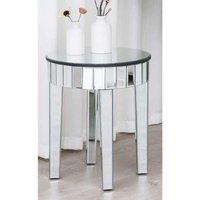 Circular Mirrored Side Table Chrome Finish