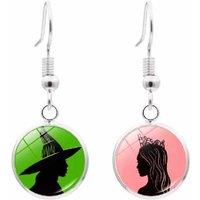 Musical Inspired Stainless Steel Hook Elphaba Glinda Earrings