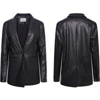 Fawn Trisha Faux Leather Blazer - Black - 7 Sizes