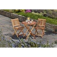 Acacia Hardwood Foldable Bistro Set - 2-Seater Outdoor Dining Furniture